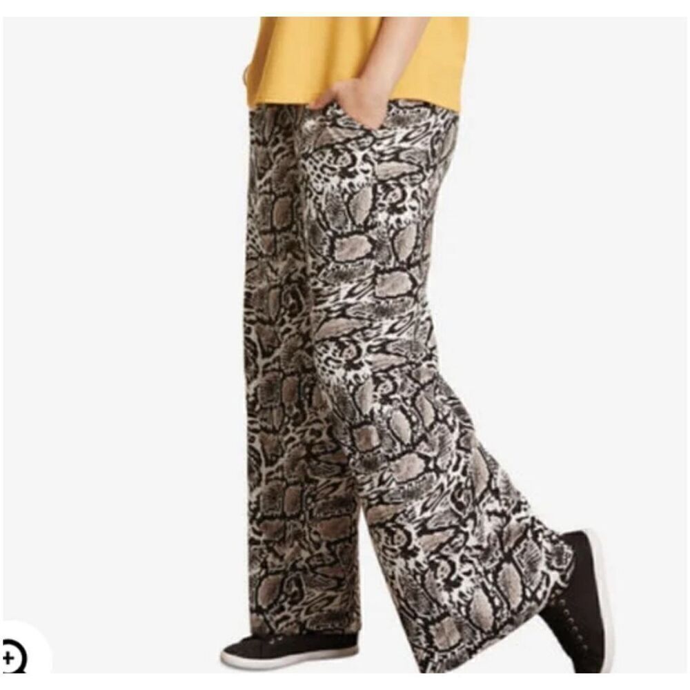 Ellos Wide Leg Snake Skin Print Palazzo Pants 14/16